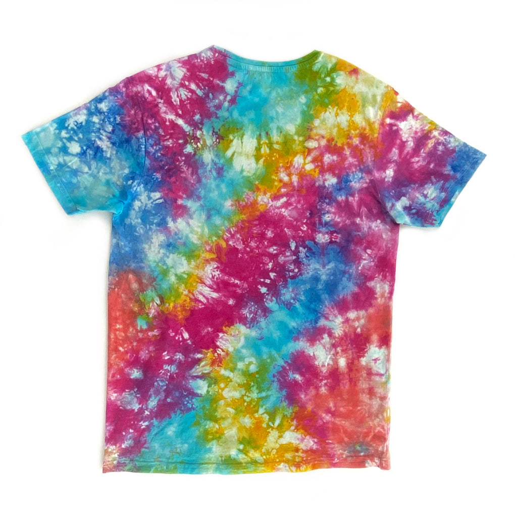 100% Organic Cotton Hand dyed Tie dye style T-shirt back view