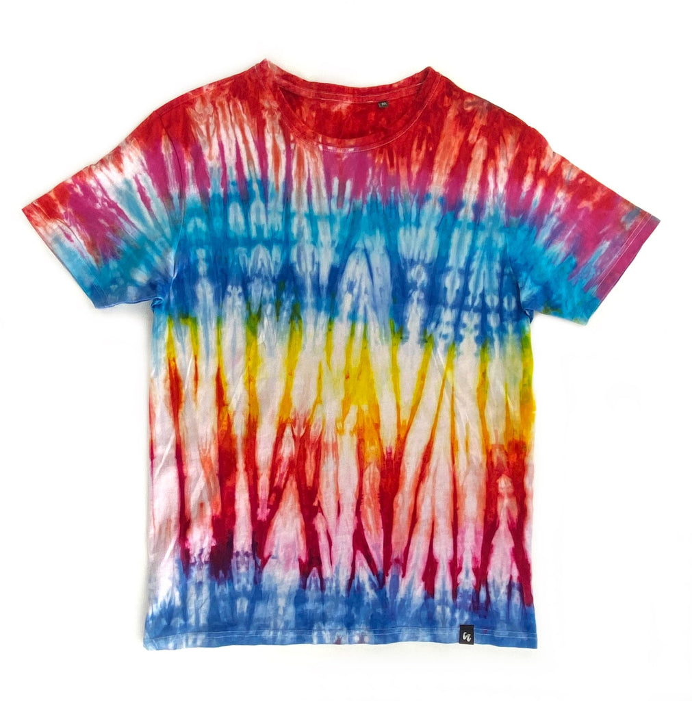 100% Organic Cotton Hand dyed Scrunch Dye style T-shirt front view