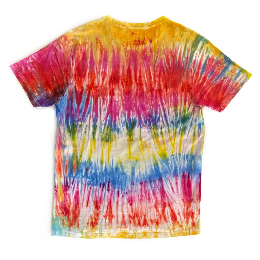 100% Organic Cotton Hand dyed Scrunch Dye style T-shirt back view