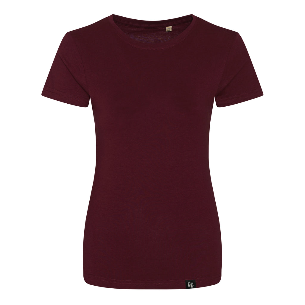 Women's 100% organic cotton Burgundy t-shirt 