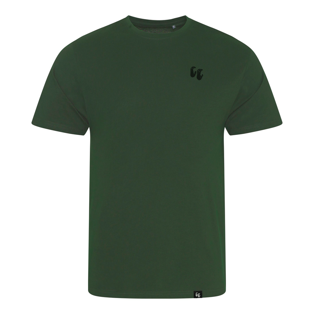 Men's 100% organic cotton Bottle green t-shirt with chest logo