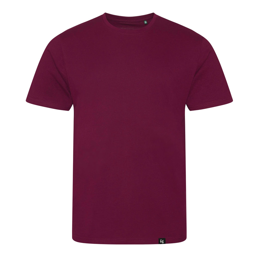 Men's 100% organic cotton Burgundy t-shirt