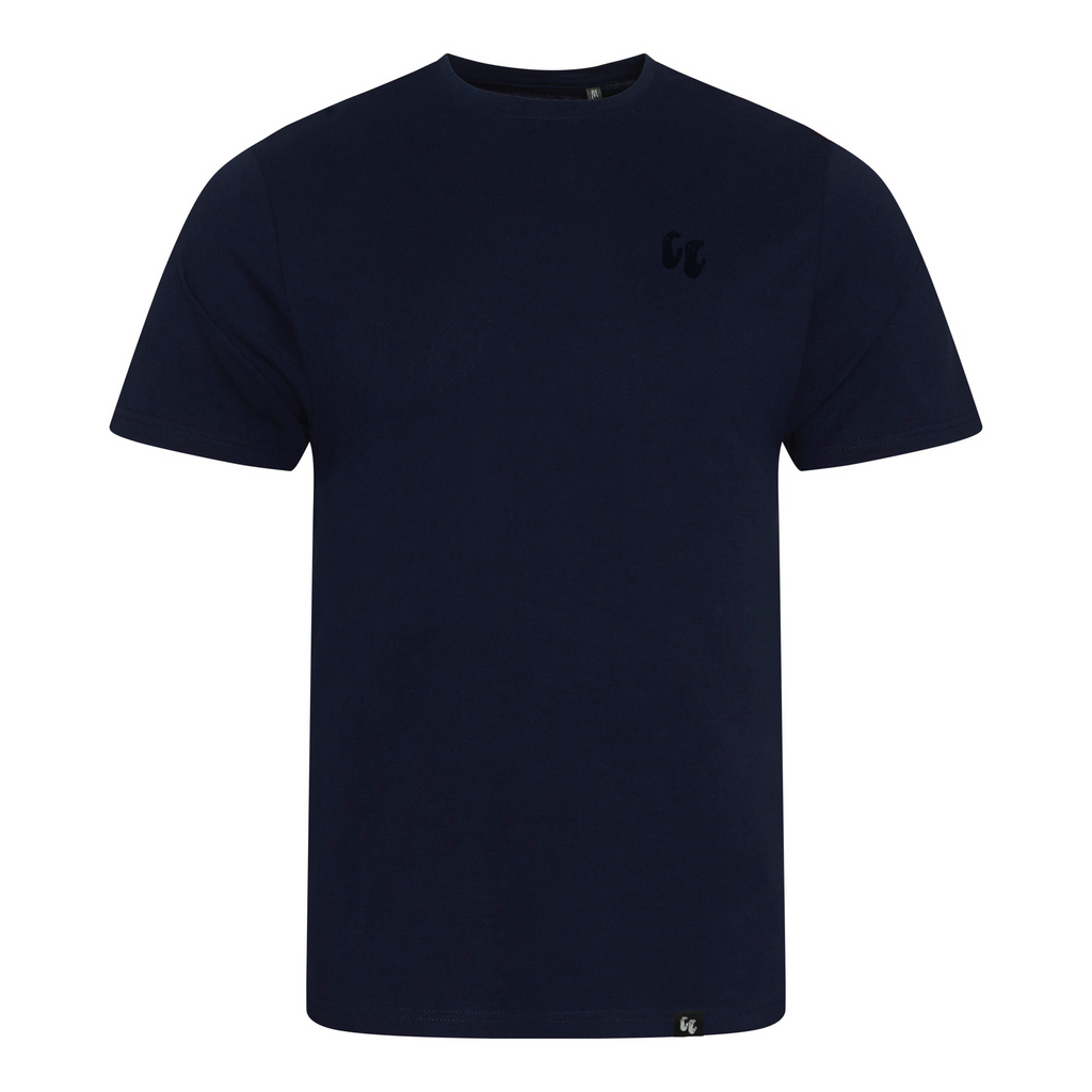 Men's 100% organic cotton Navy blue t-shirt with chest logo