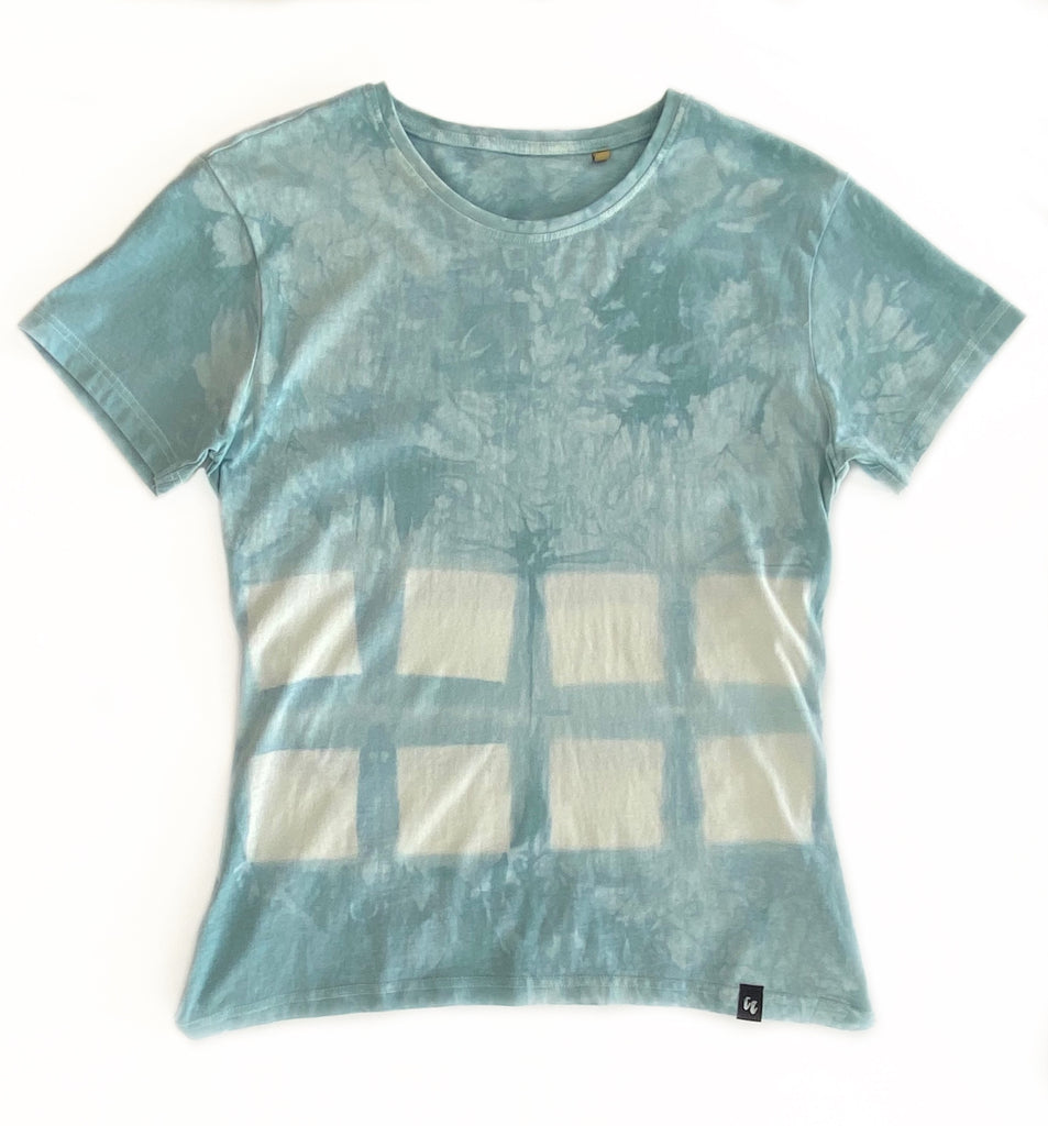 100% Organic Cotton Women’s Shibori Hand dyed T-Shirt Large Size front