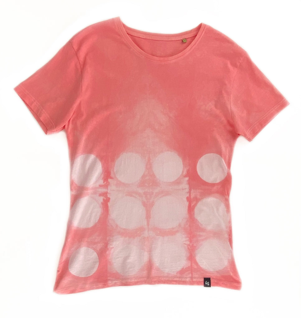 100% Organic Cotton Women’s Shibori Hand dyed T-Shirt Large Size Front