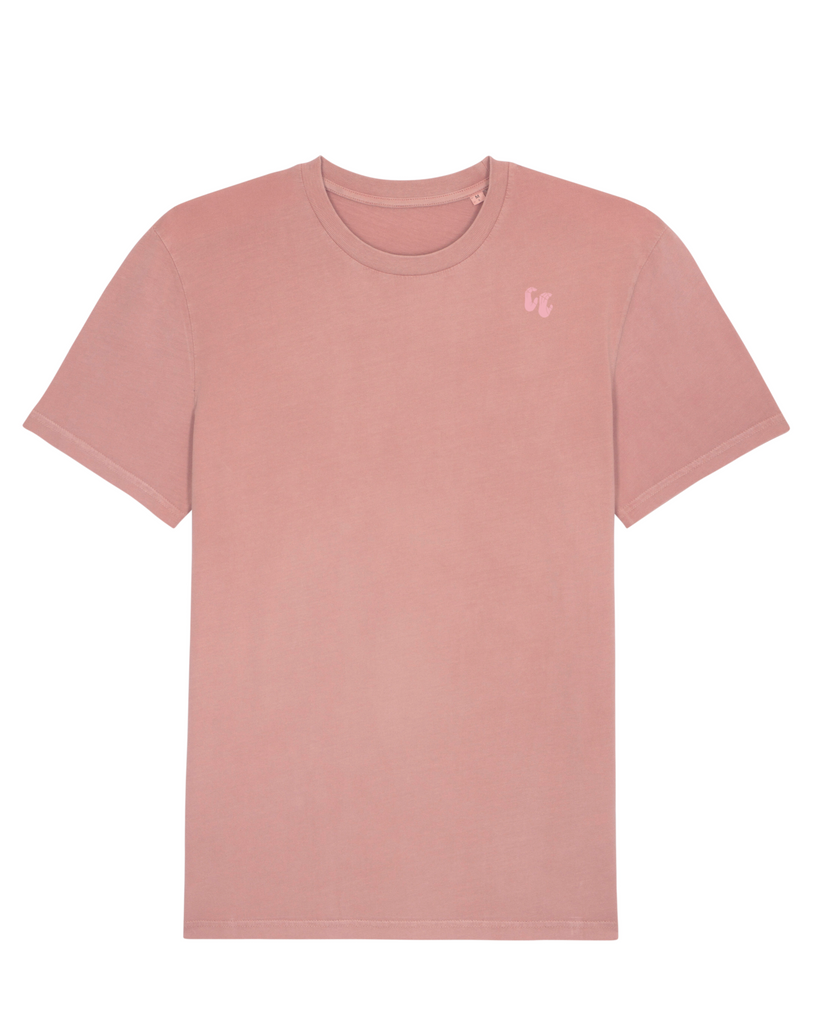 100% Organic Cotton Garment Dyed Canyon Pink T-shirt