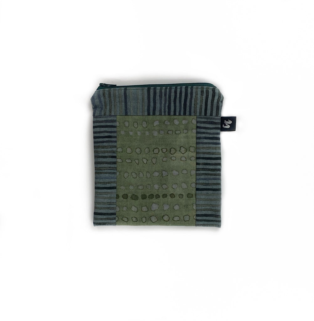 Hand Made Pouch front Green | Crimp'd Clothing