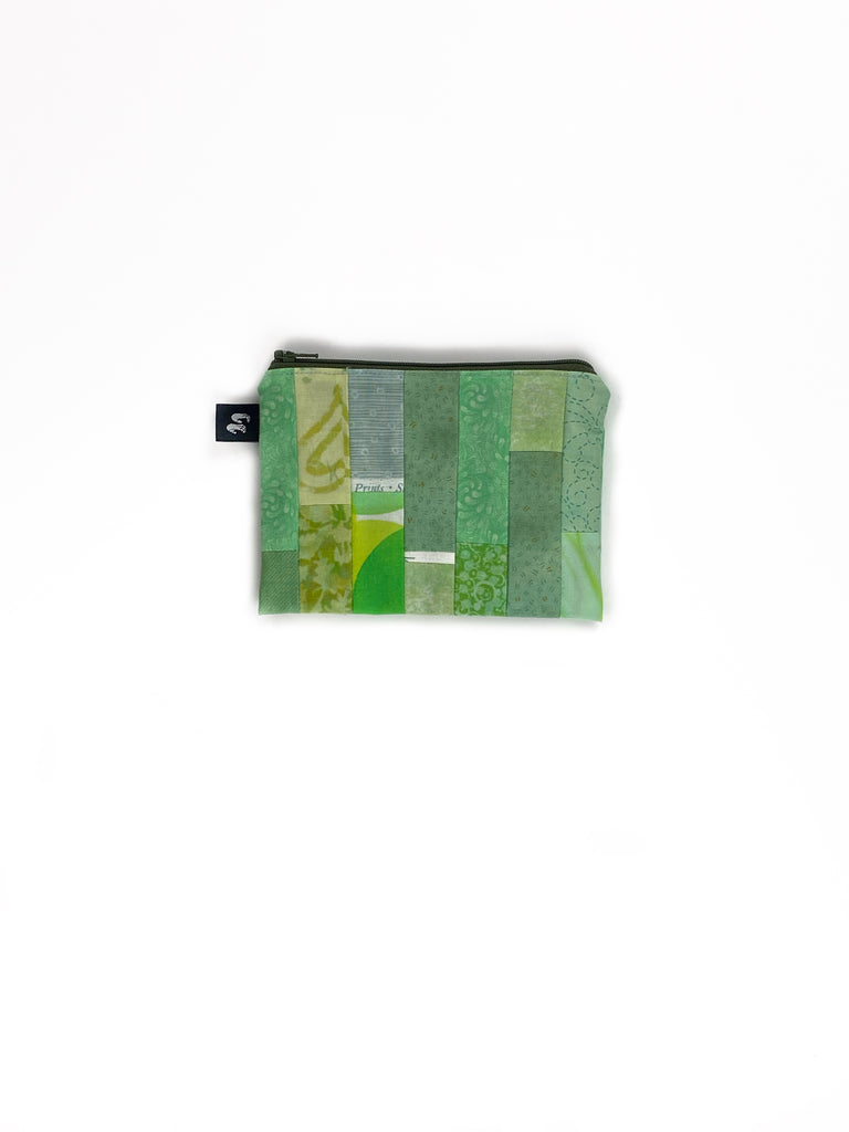 Medium Hand Made Pouch front Green | Crimp'd Clothing