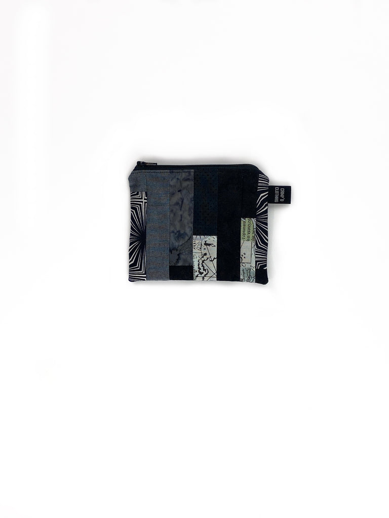 Small Hand Made Pouch back black and grey | Crimp'd Clothing