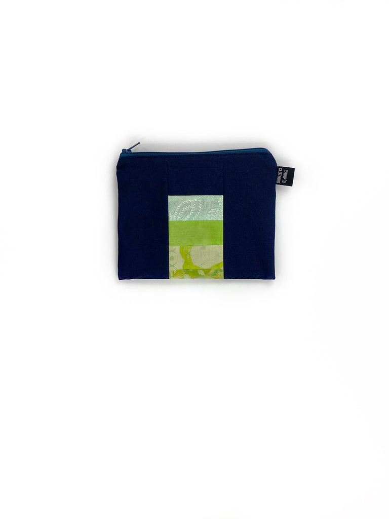 Medium Hand Made Pouch back blue and green | Crimp'd Clothing