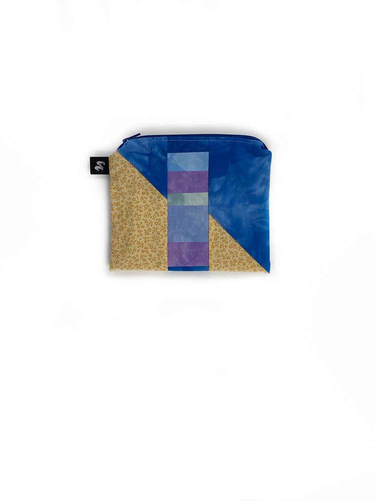 Hand Made Pouch front blue & sand